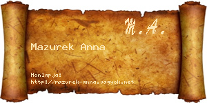 Mazurek Anna névjegykártya